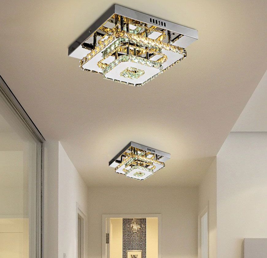 Plafoniera din cristal Plafond LED 24W Square APP409-C APP410-C Alb cald 3000K 9