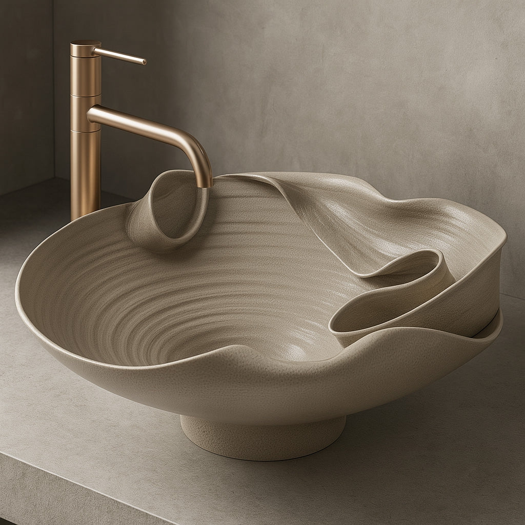 Lavoar ceramic pentru blat REA HM-12 Handmade ART 3