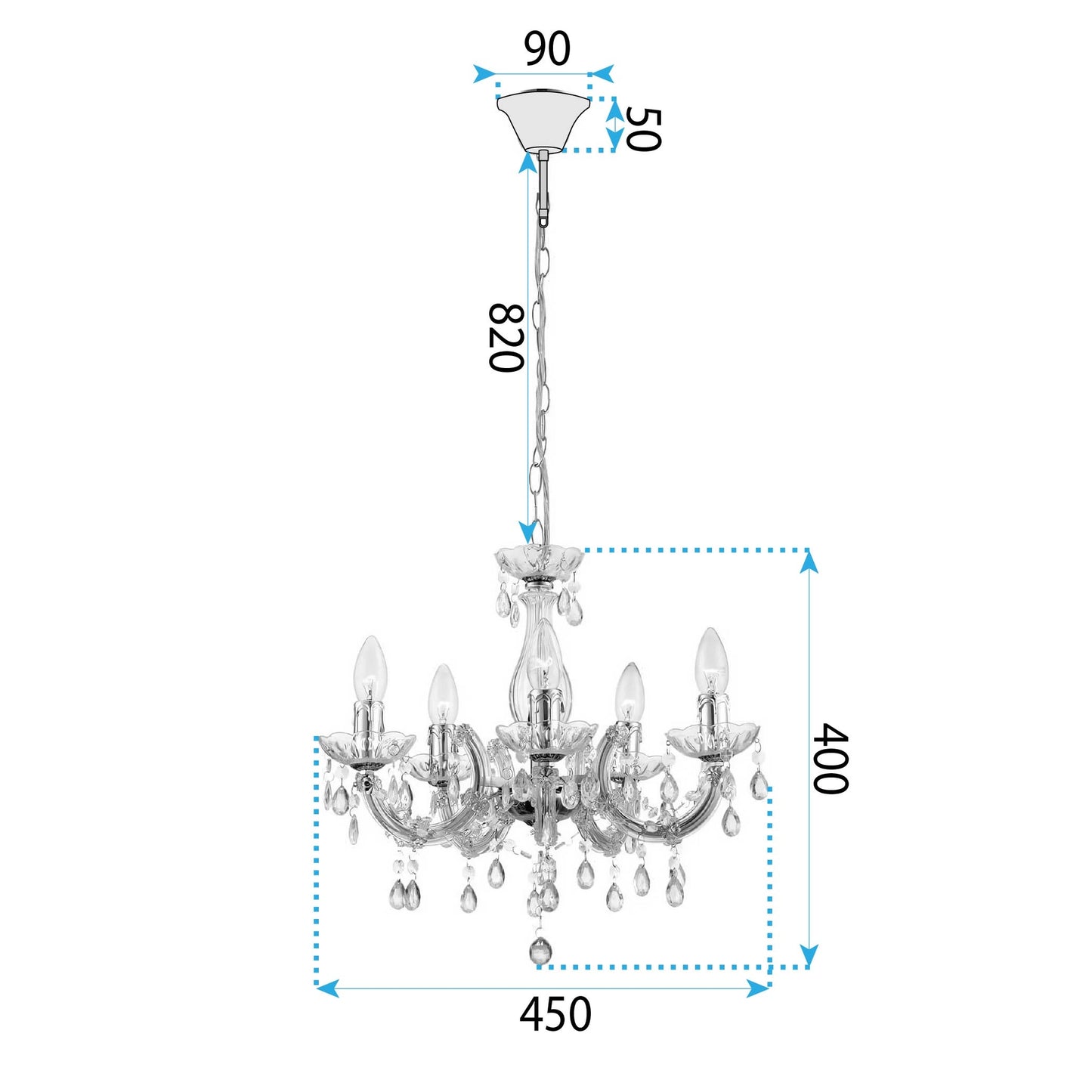 Lampă Suspendată Ebt004-5cp Transparent 9