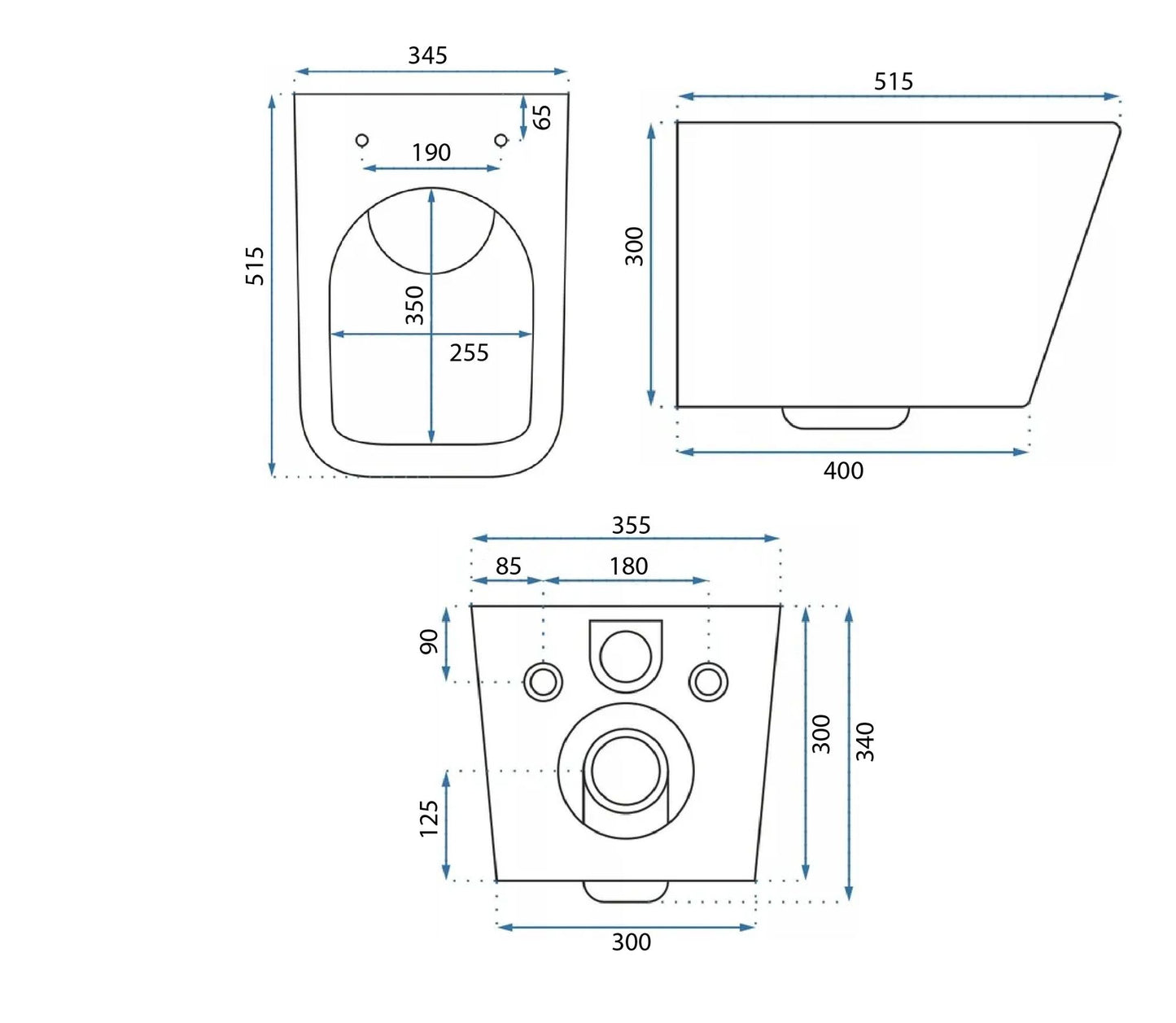Vas Toaleta Rea Julio Black Matt 9