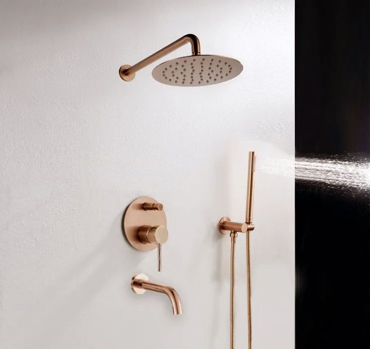 Set de duș incastrat Rea Lungo Rose Gold Auriu cu BOX 2