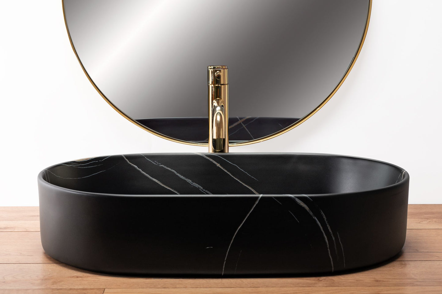 Lavoar ceramic pentru blat Rea Nadia Stone Black Matt 3