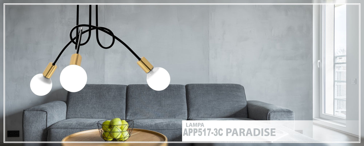 Lampa Paradise 3 Black Gold APP517-3C 6
