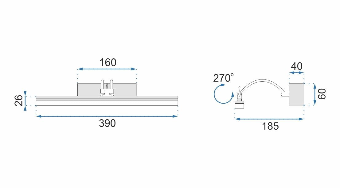 APLICA de baie LED pentru oglinda 9W 40CM APP372-1W Crom 7