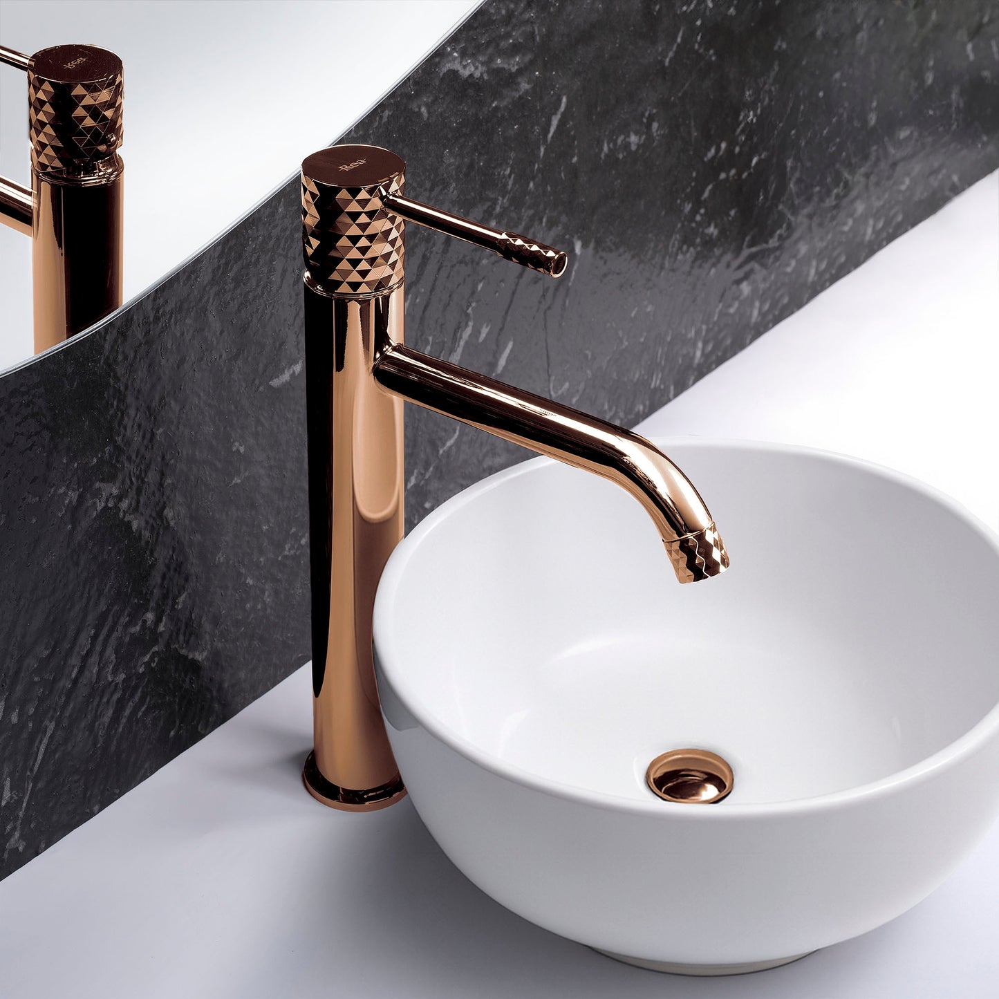 Baterie Pentru Lavoar Rea Lungo Diamond Copper High 5