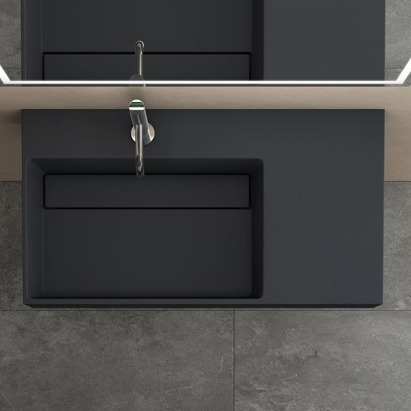 Lavoar pentru blat Archi 75 CM Grey MATT 5