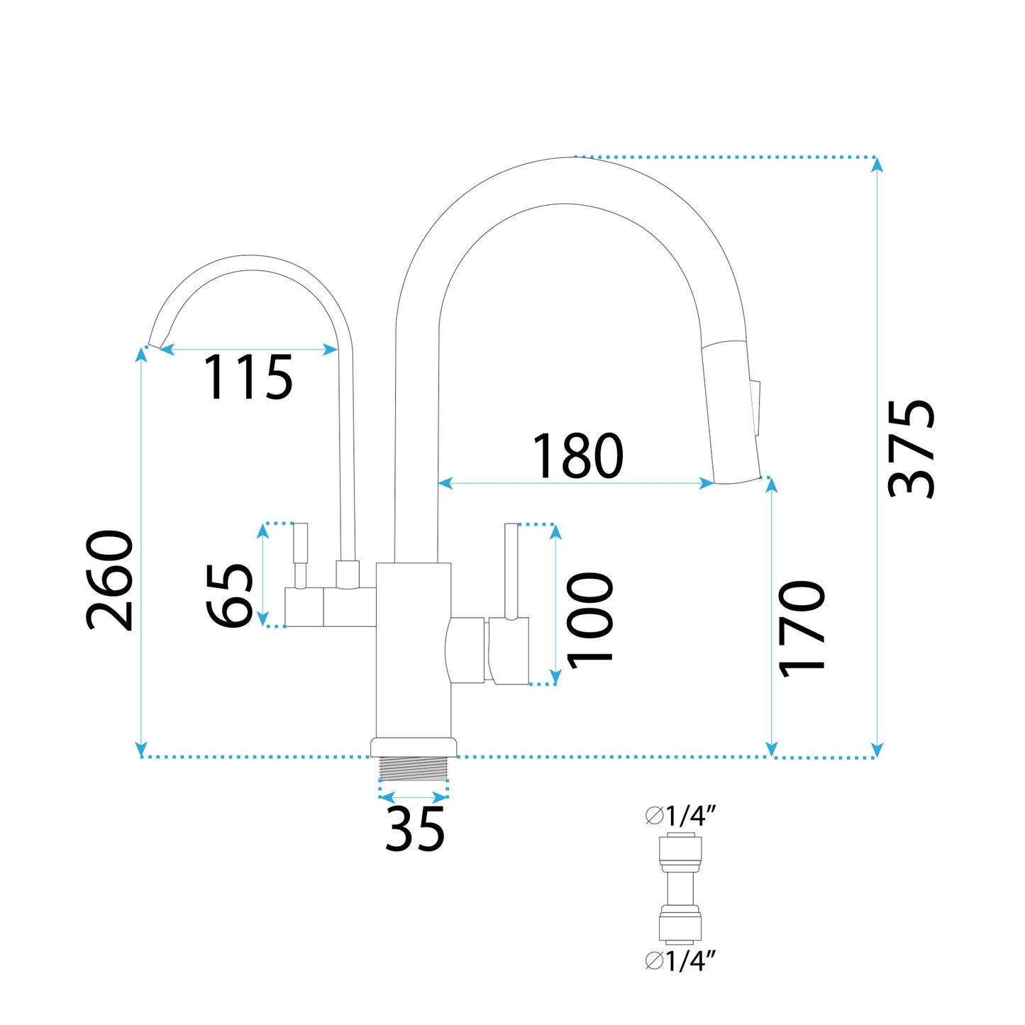 Baterie De Bucătărie Rea Eco Fresh Black Mat 8