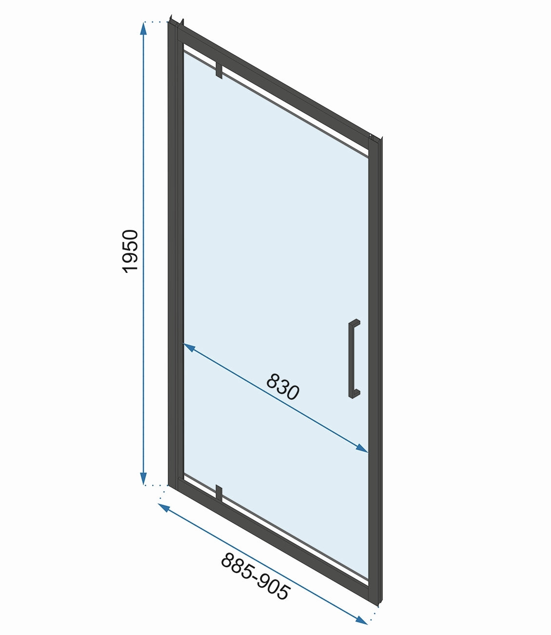 Cabina dus REA Rapid Swing Chrome Usa:100 x Perete:100 6