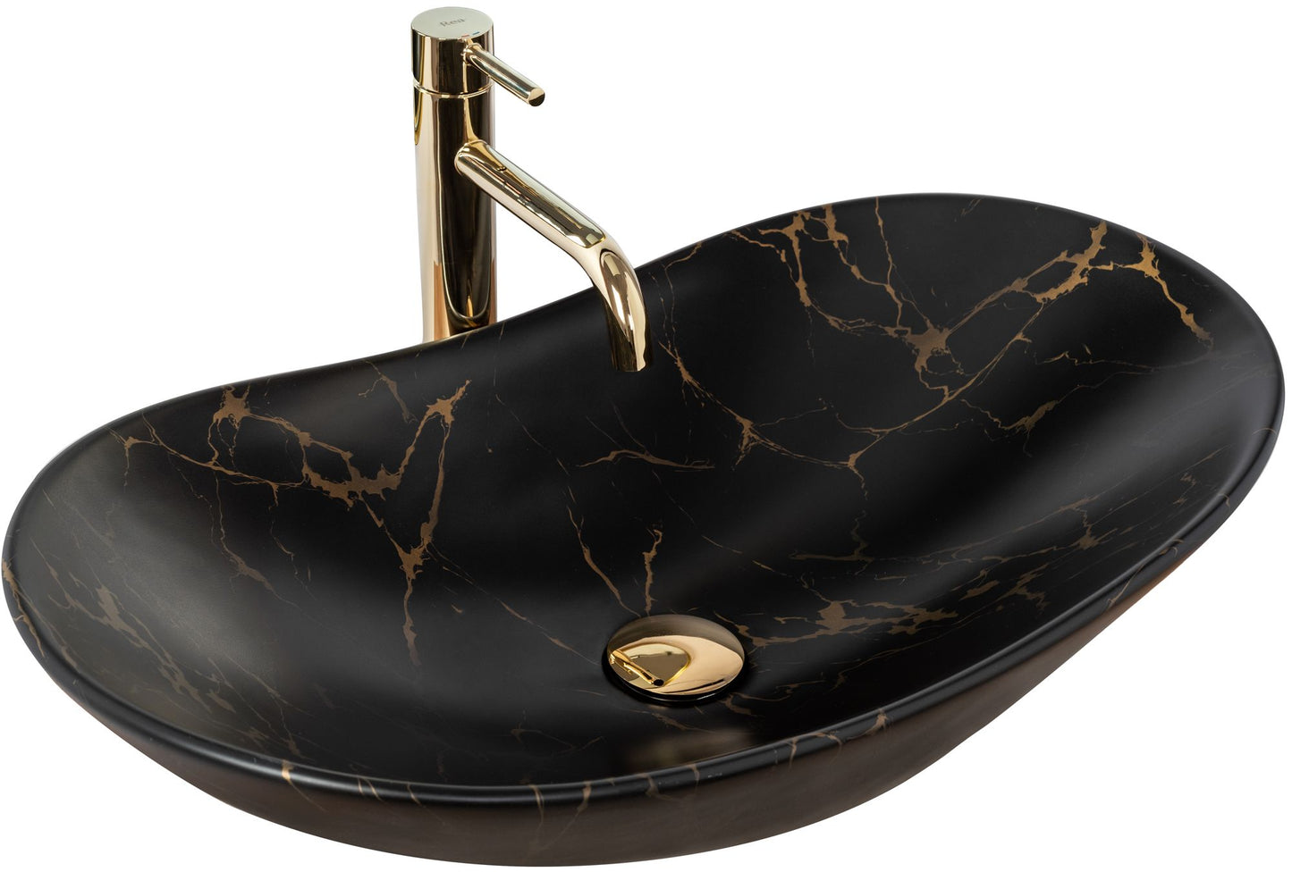 Lavoar pentru blat Rea Royal 60 Black Marble Mat 1