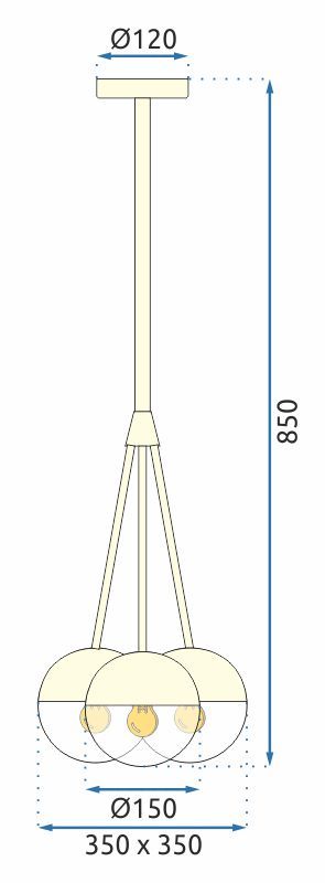 Lampă suspendată Sticlă aurie APP688-3CP 6