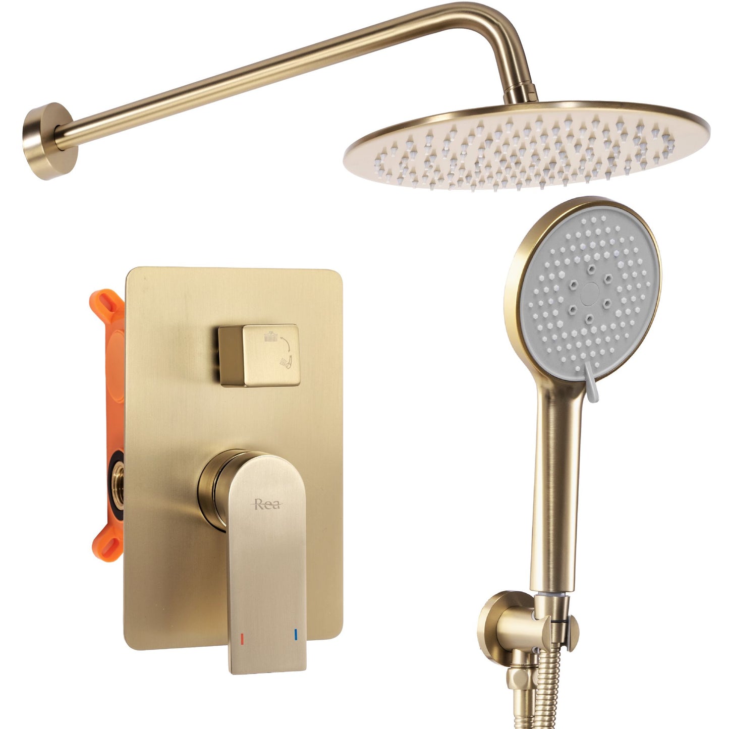 Set de duș incastrat Rea Verso AURIU PERIAT CU BOX 1