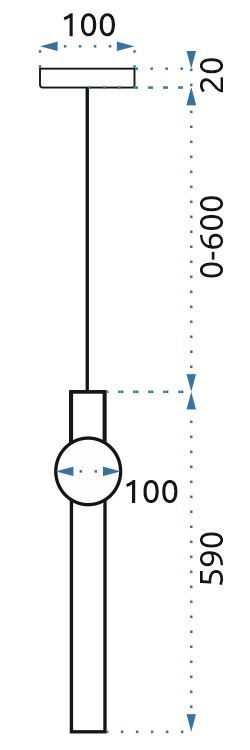 Lampă de tavan suspendată LED lung alb auriu APP475-CP 10