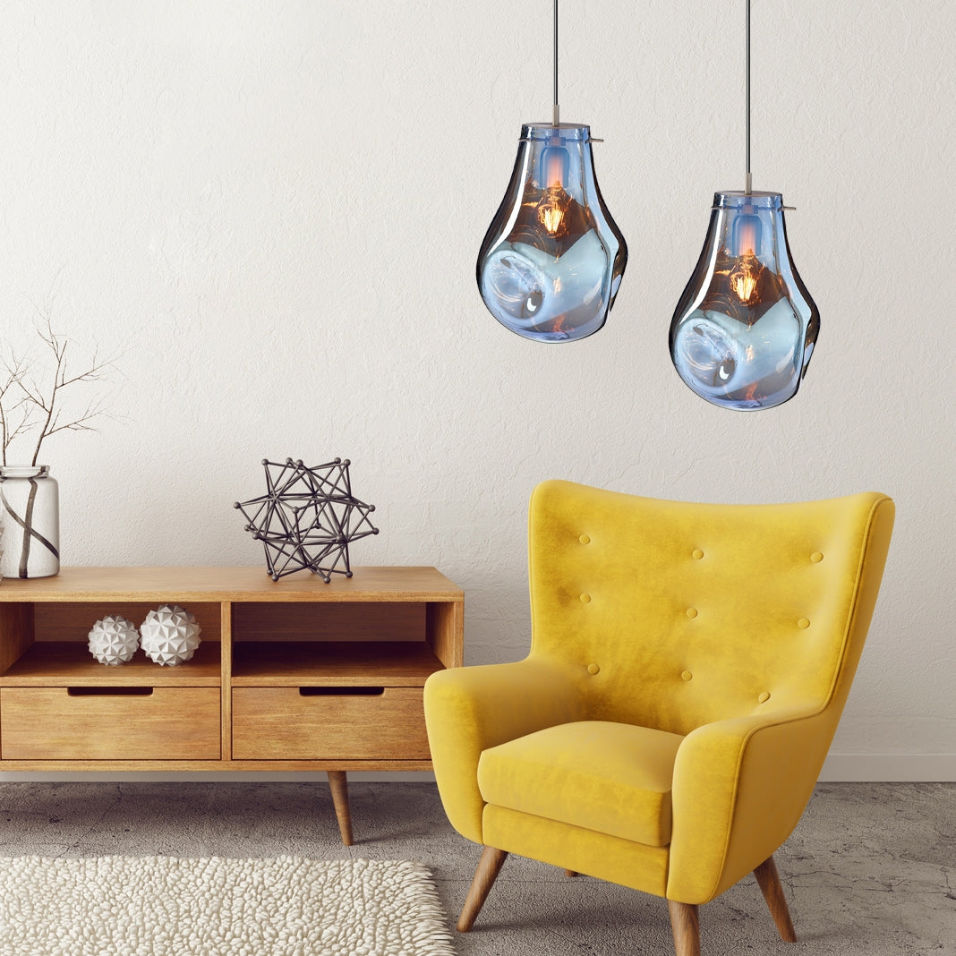 Lampa DE TAVAN SUSPENDABILA din sticla APP327-1CP Blue 2