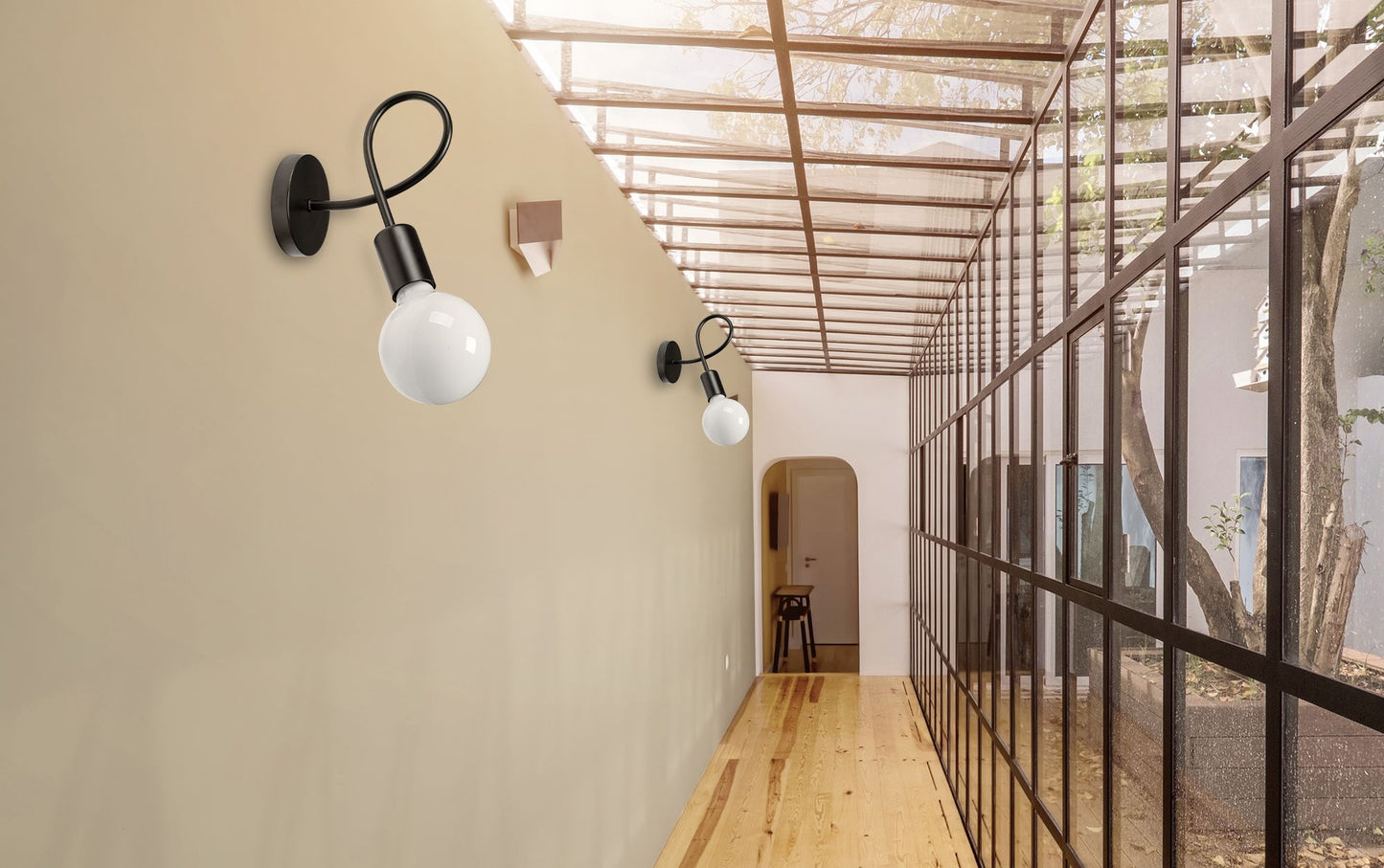 Lampă de perete Metal Loft PARADISE Negru 392199 4