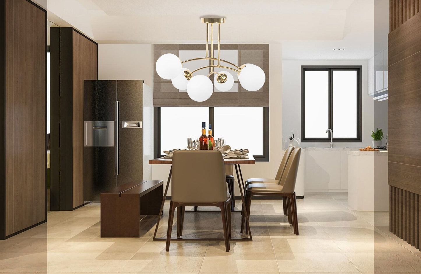 LAMPA WISZĄCA SUFITOWA ZŁOTA APP1577-5C 5