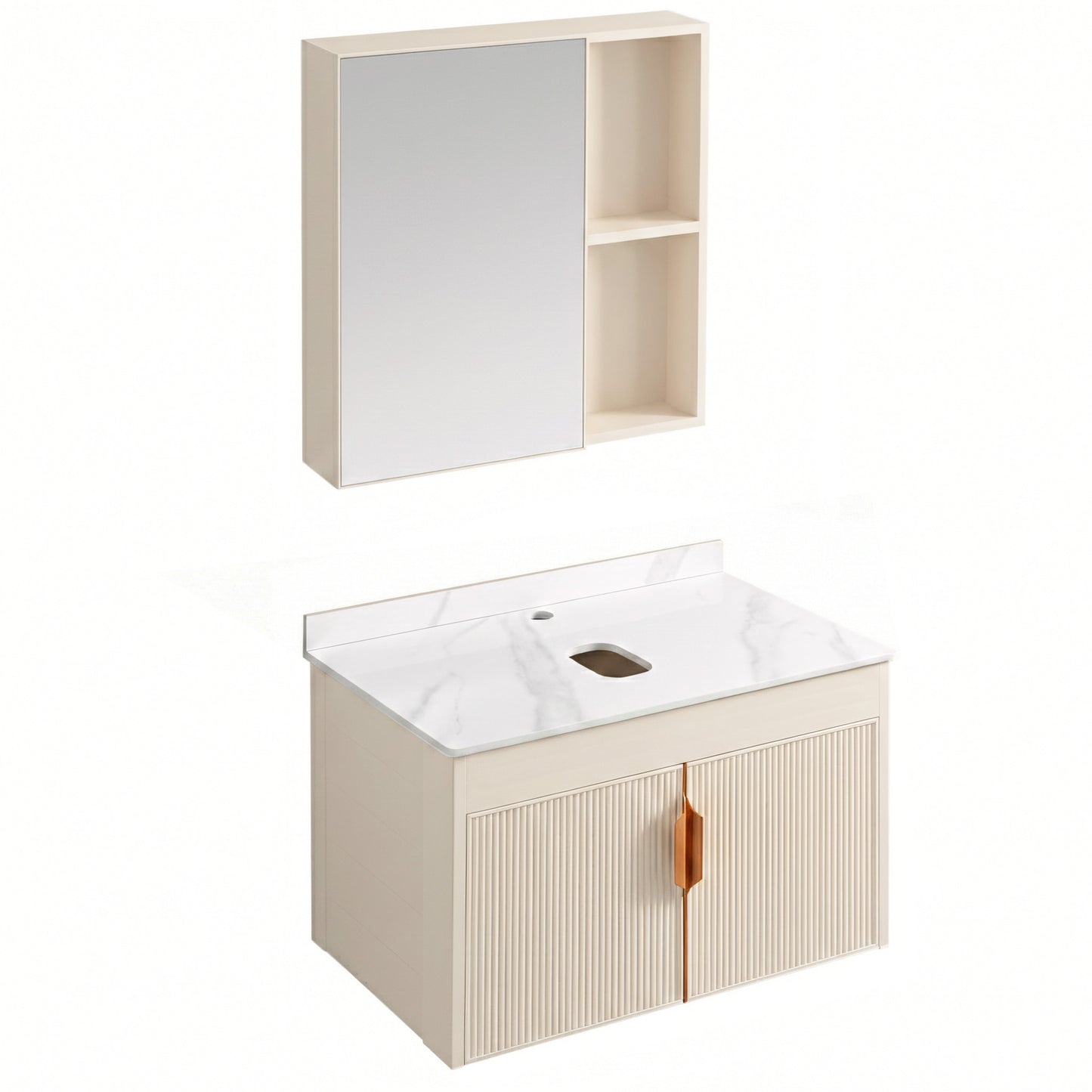 Set de mobilier de baie cu blat Modo 60cm Beige 8