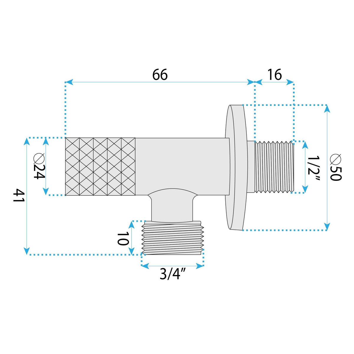 Robinet Colțar Diamond 03 1/2" X 3/4" Titan 8