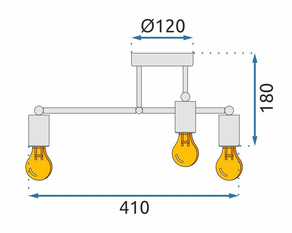 Lampa de tavan cvadruplă mată neagră 392200 5