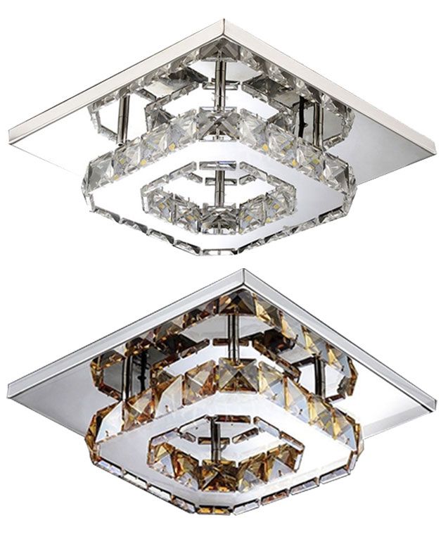 Lampă de tavan pătrată de cristal Plafond Glamour 8W APP405-C APP406-C Neutral 4000K 1