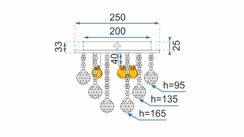 Lustra de tavan din cristal Plafond APP404-C 4