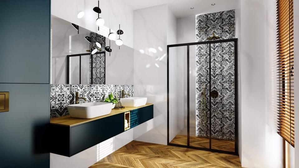 Usa pentru dus Rea Alex Black 100 8
