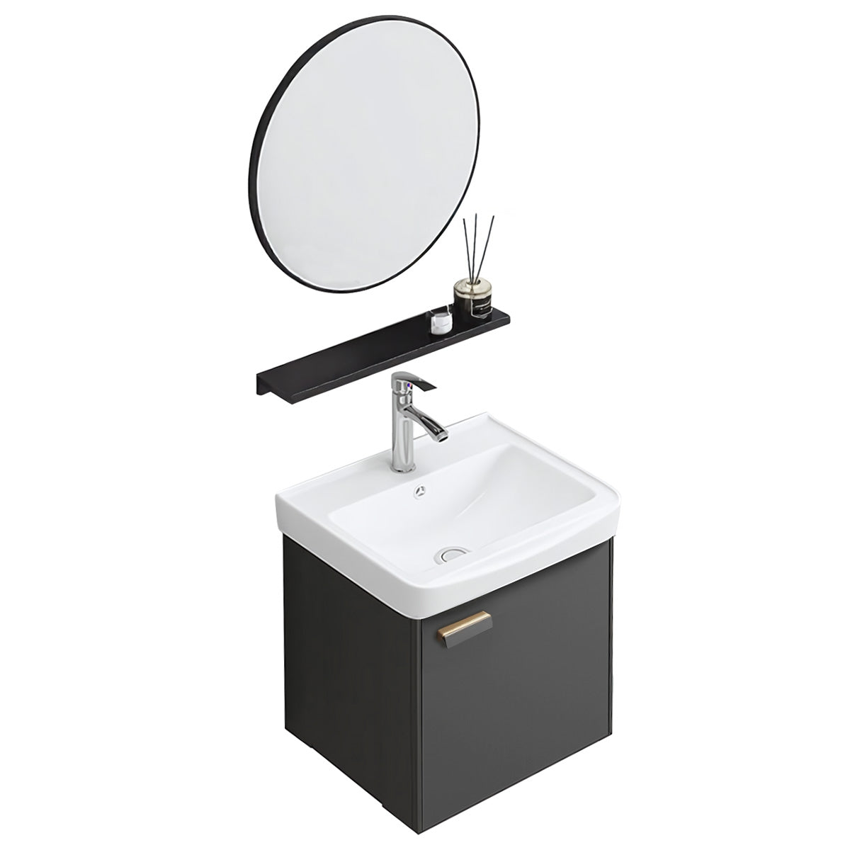 Set Mobilier De Baie Cu Lavoar Molly 40cm Grey 6