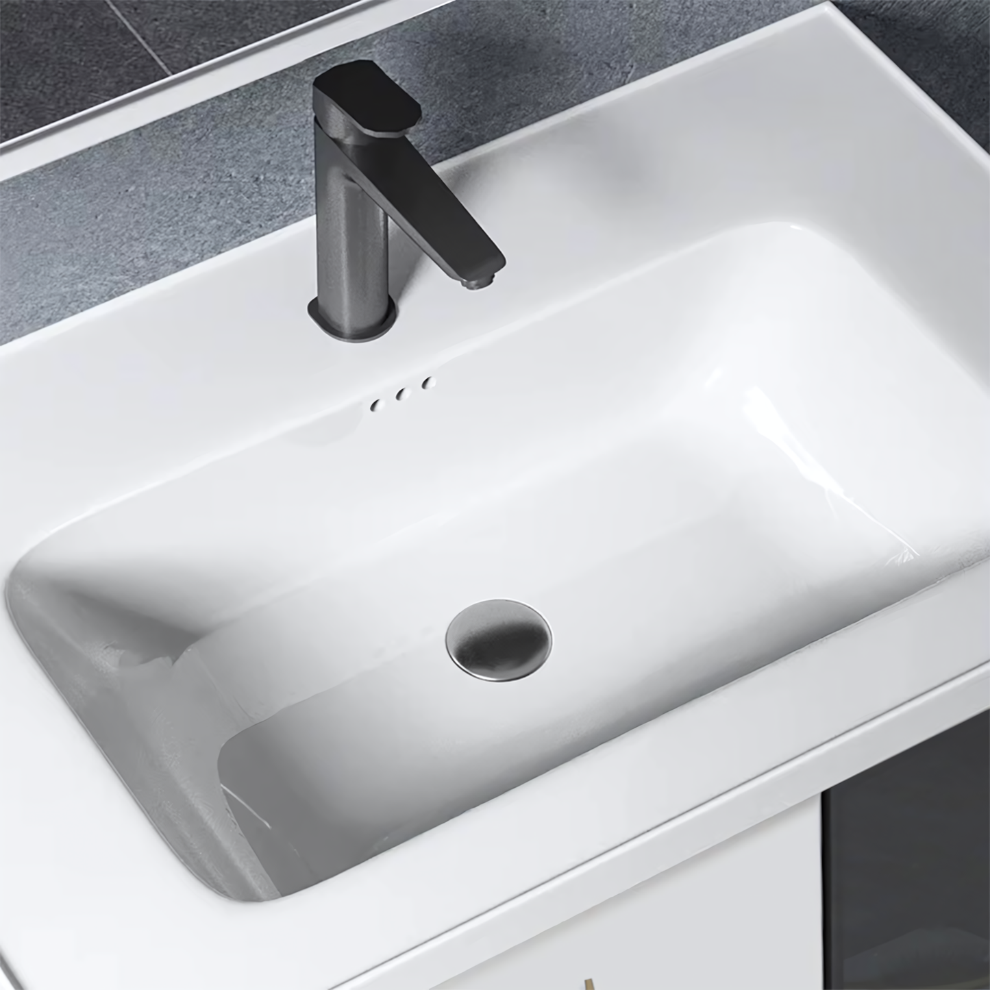 Set Mobilier De Baie Cu Lavoar Paris 60cm White 4