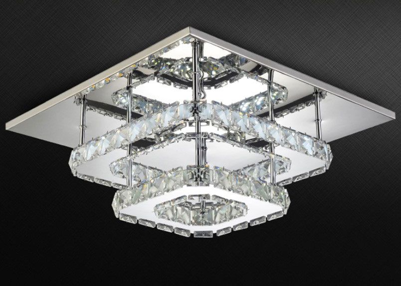 Plafoniera din cristal Plafond LED 24W Square APP409-C APP410-C Alb cald 3000K 14