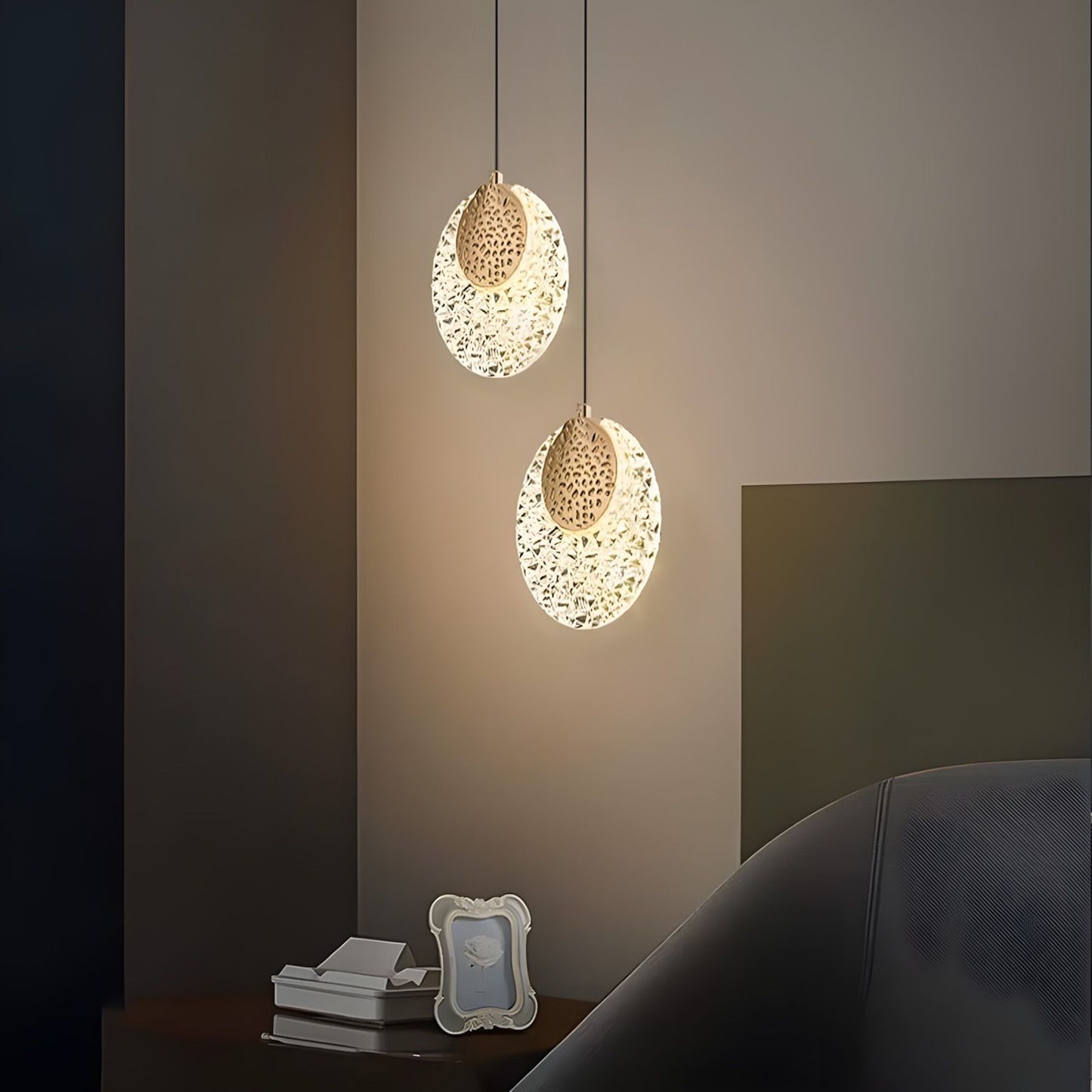 Lustră Cu Cristale Suspendată Led G088-1cp Złota 8