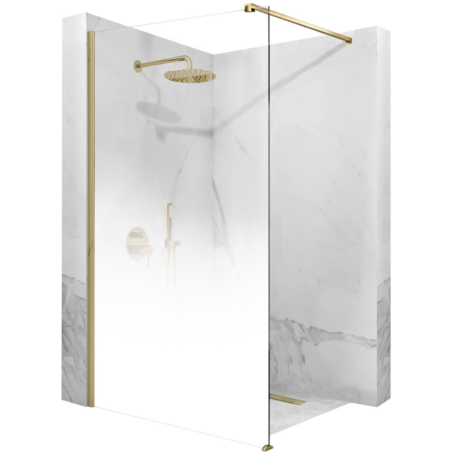 Paravan de dus Rea Aero Ombre Gold Brush/White 100 1