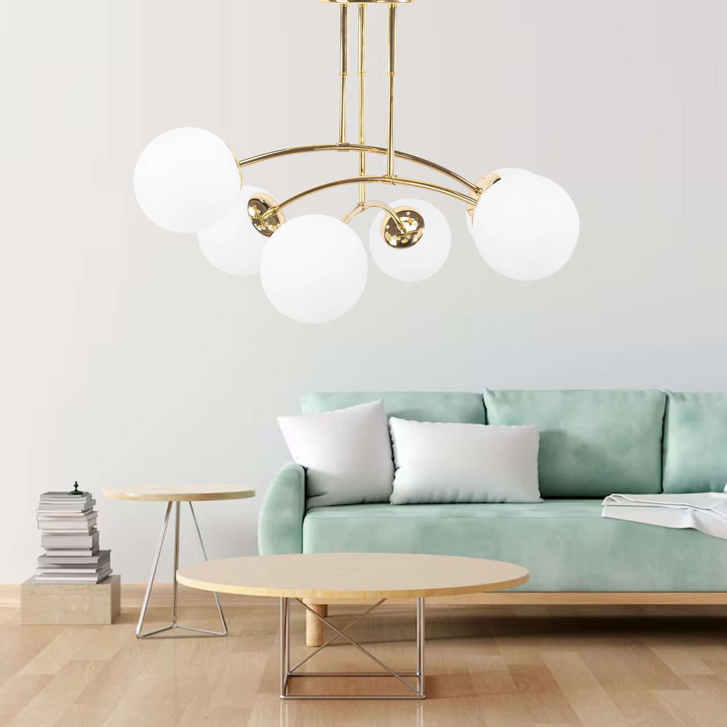 LAMPA WISZĄCA SUFITOWA ZŁOTA APP1577-5C 6