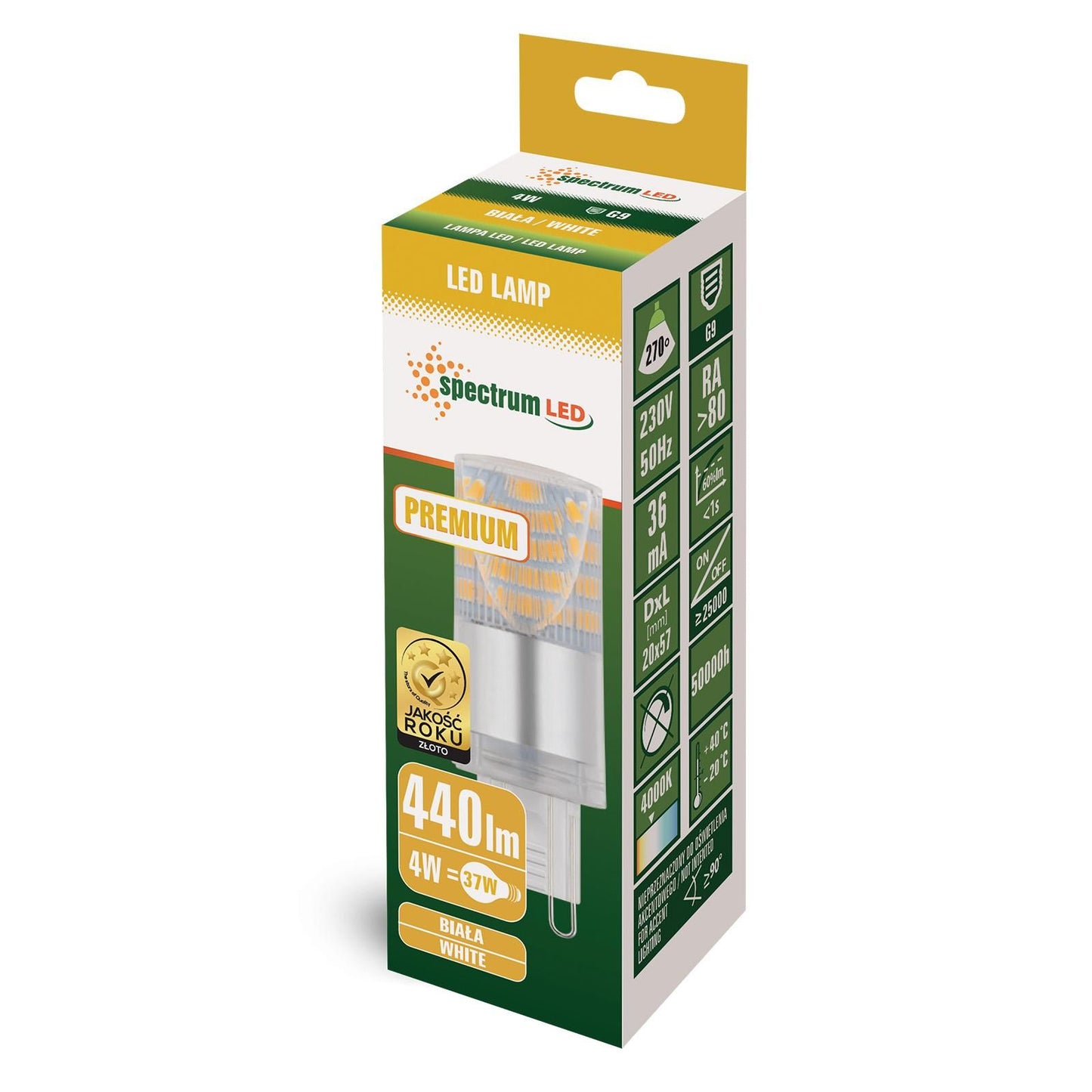 Bec LED lumina neutra G9 4W 230V PREMIUM 14434 2