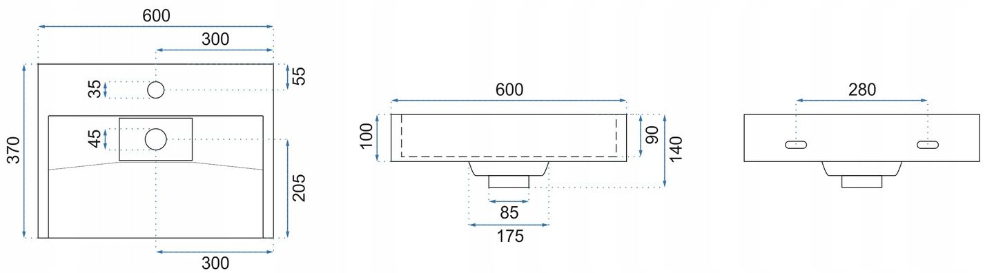 lavoar Baie din conglomerat GOYA 60cm + Cadru 5
