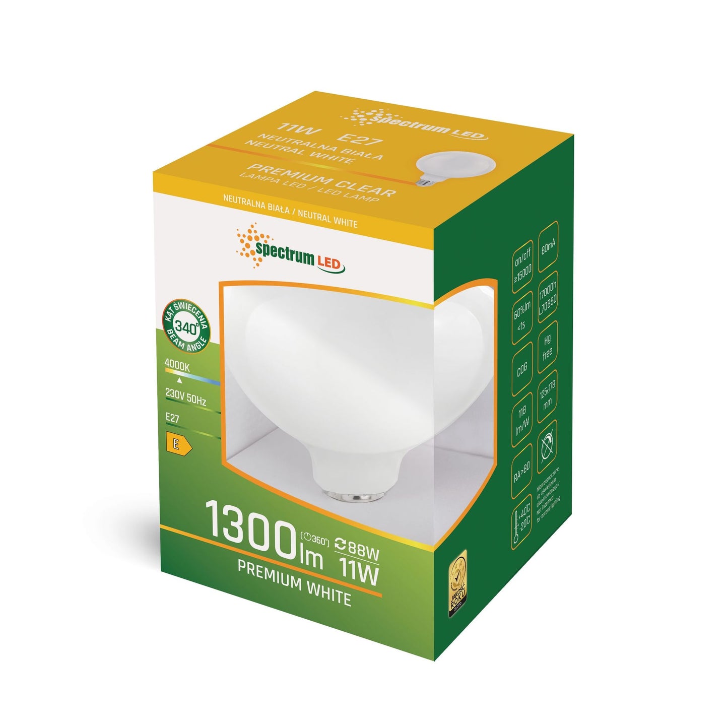 Bec cu LED Neutral E-27 230V 11W 14368 2