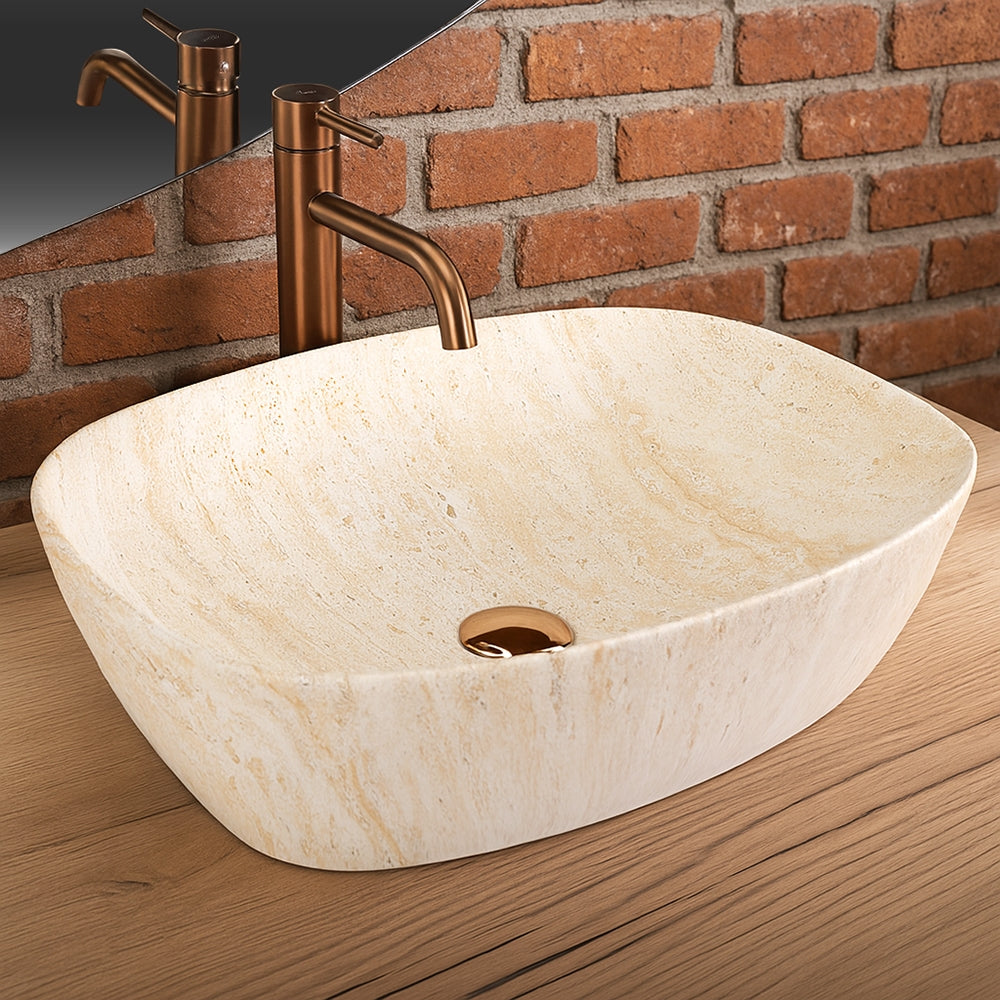 Lavoar pentru blat Rea Freja Travertine Matt 4