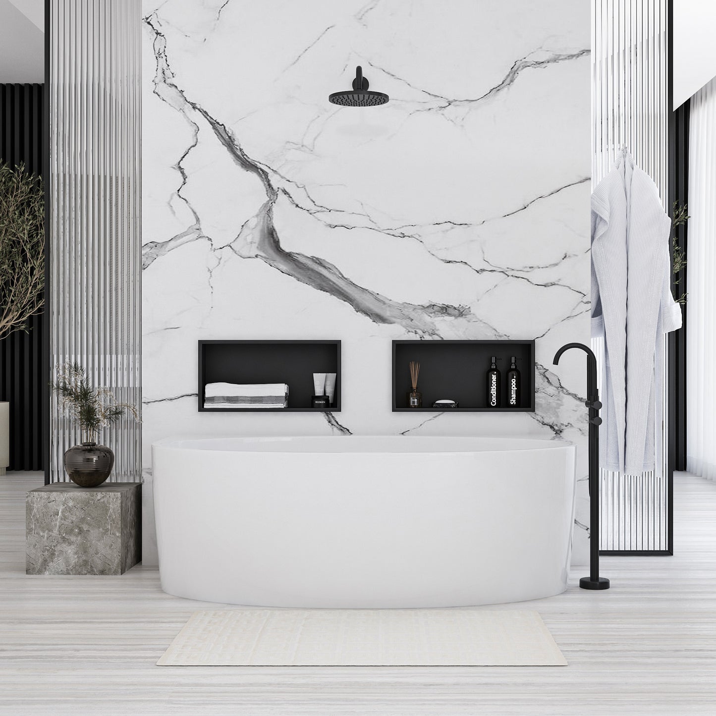 RAFT BAIE INCASTRAT PERETE 30x45 matte black 6