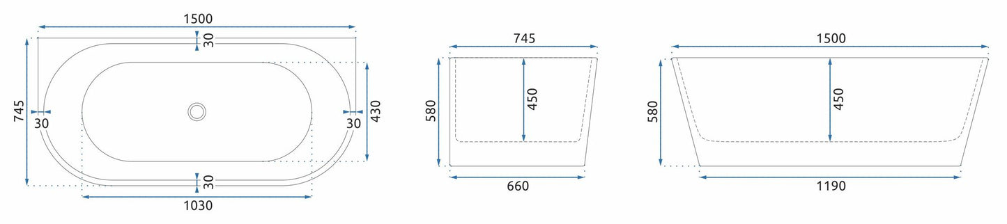 Cada din acril OLIMPIA 150cm 7