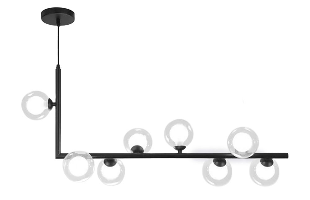 Lampă de tavan din sticlă industrială si metal, negru APP754-8CP 1