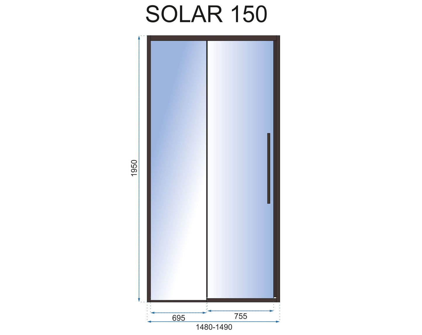 Usa pentru dus SOLAR BLACK MAT 150 5