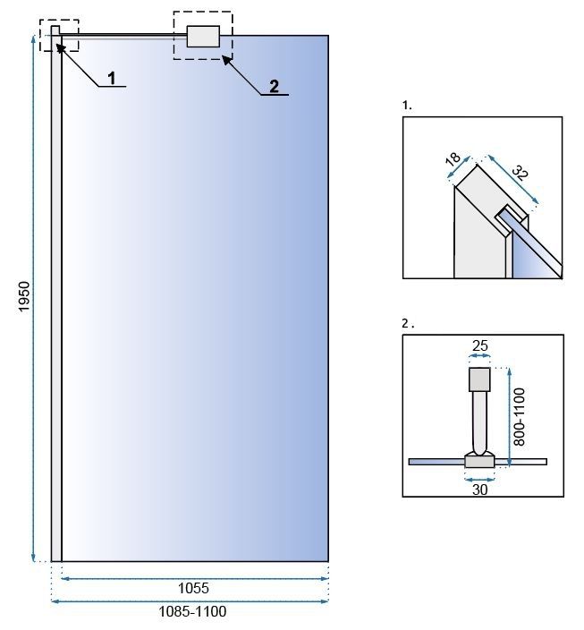 Panou de dus Rea Aero N 110 Transparent 5