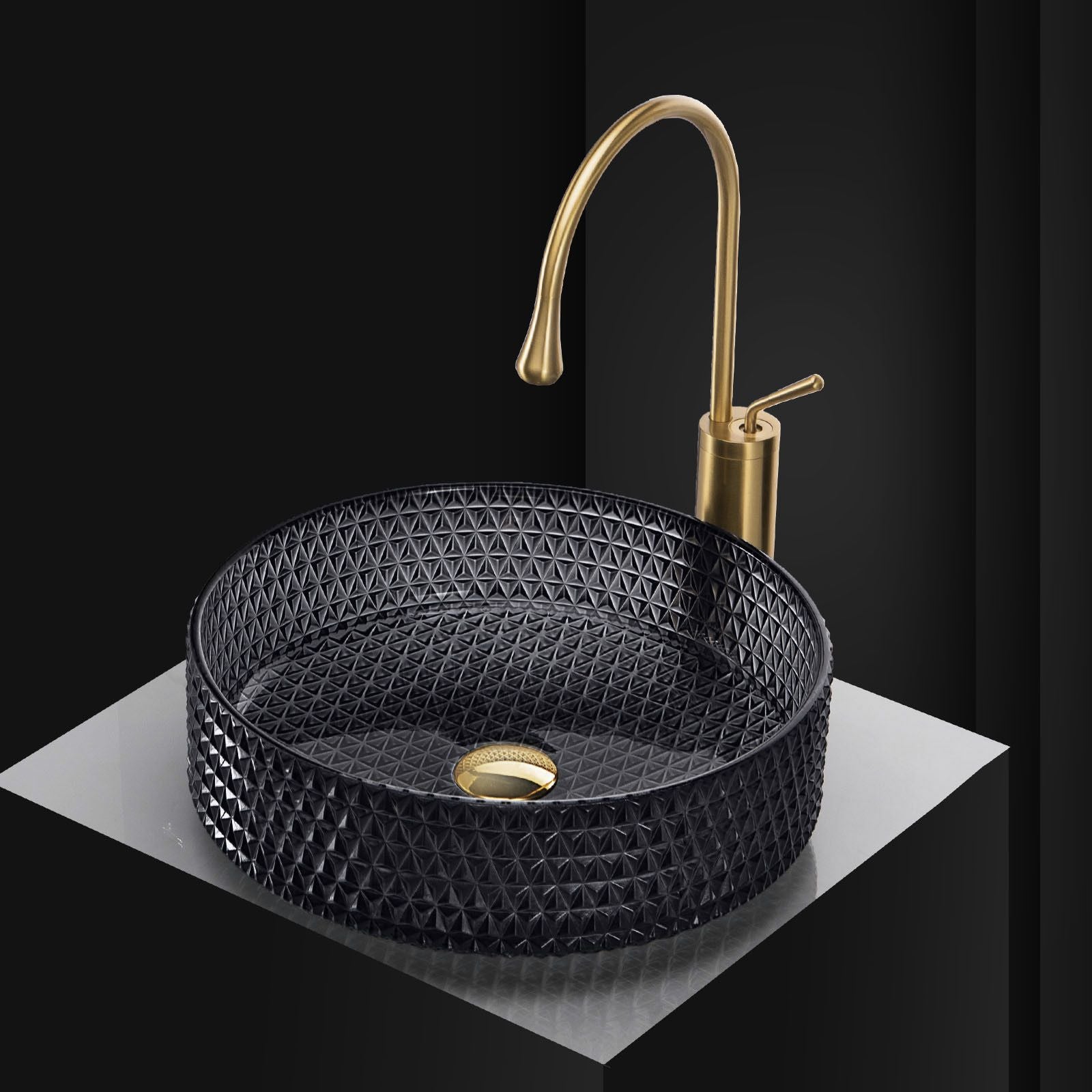Lavoar pe blat Rea Cristal Black  4
