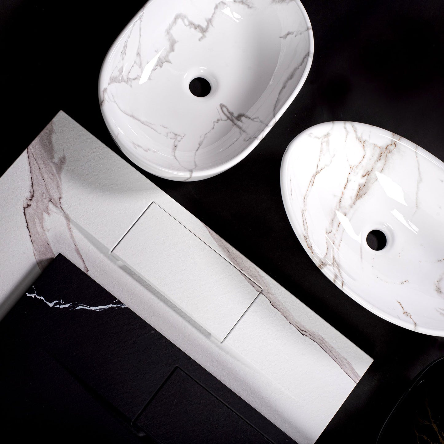 Lavoar pentru blat REA Pamela Black Marble Shiny 7
