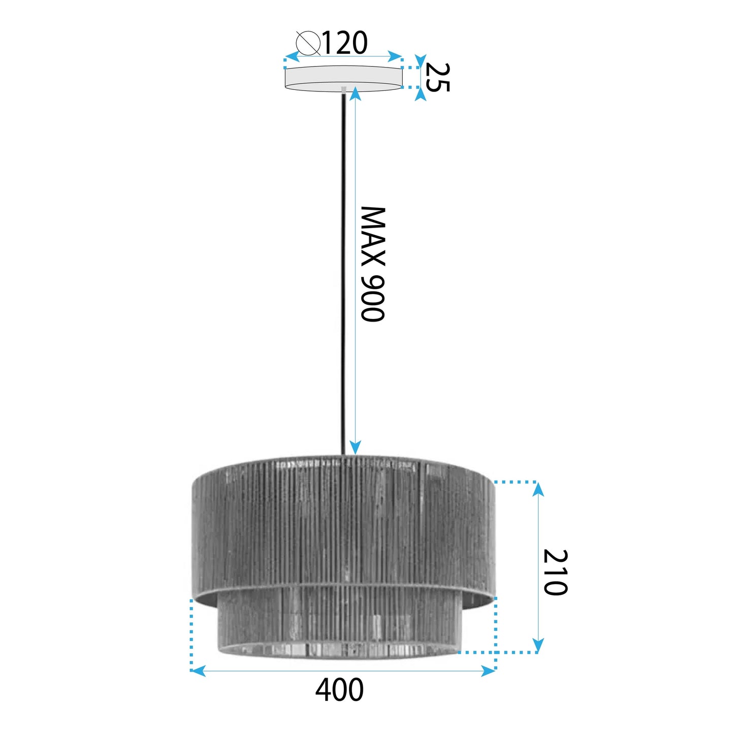 Lampă Suspendată APP1836-1CP Nature Black  4