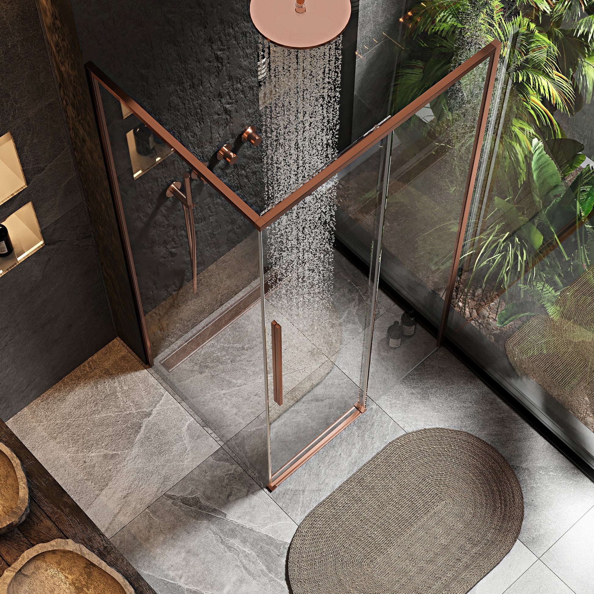 Cabina De Dus Solar Copper Brush 90x90 Cm fara cadita 4