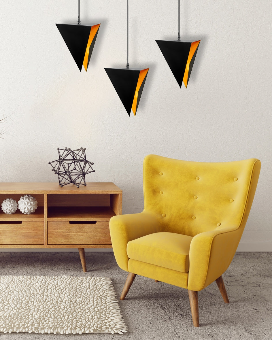 Lampă Geometrică De Plafon Triangulară Neagra APP253-1CP  7
