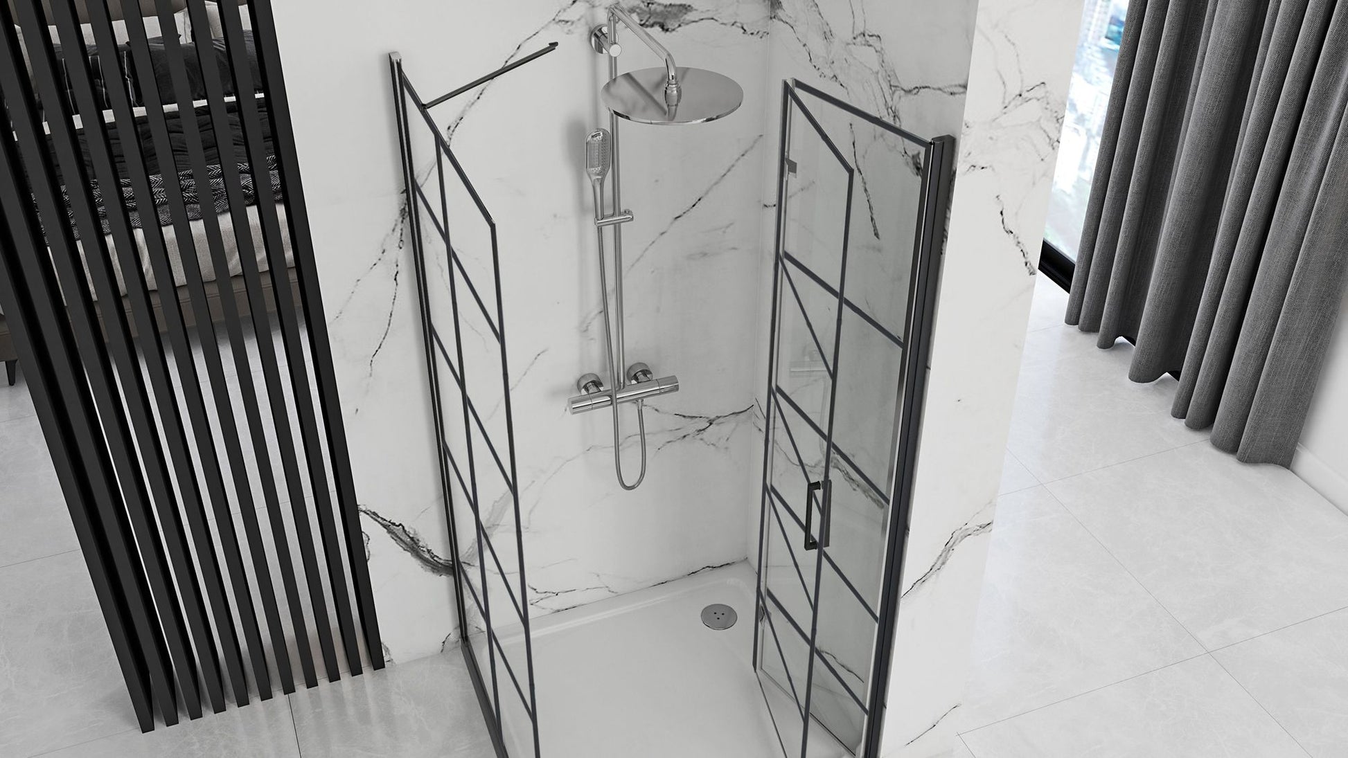 Cabina de dus Rea Molier Black 80x80  3