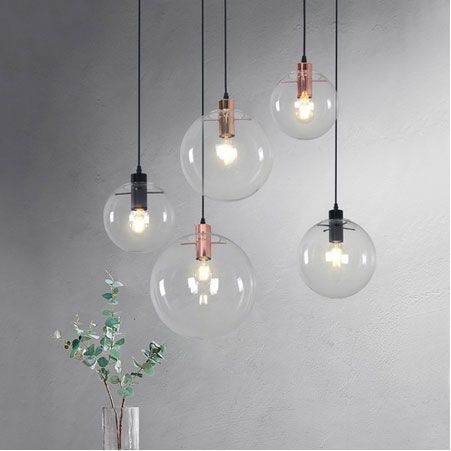Lustra suspendata din sticla Lassi Black 20 + 25 + 30 cm 6