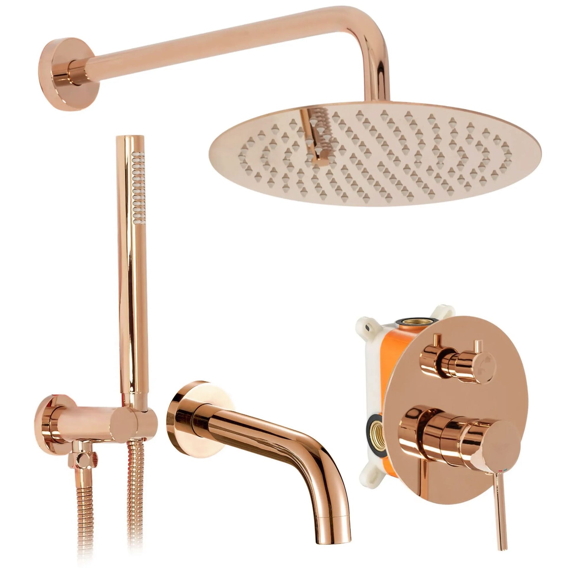 Set de duș incastrat Rea Lungo Rose Gold Auriu cu BOX  1