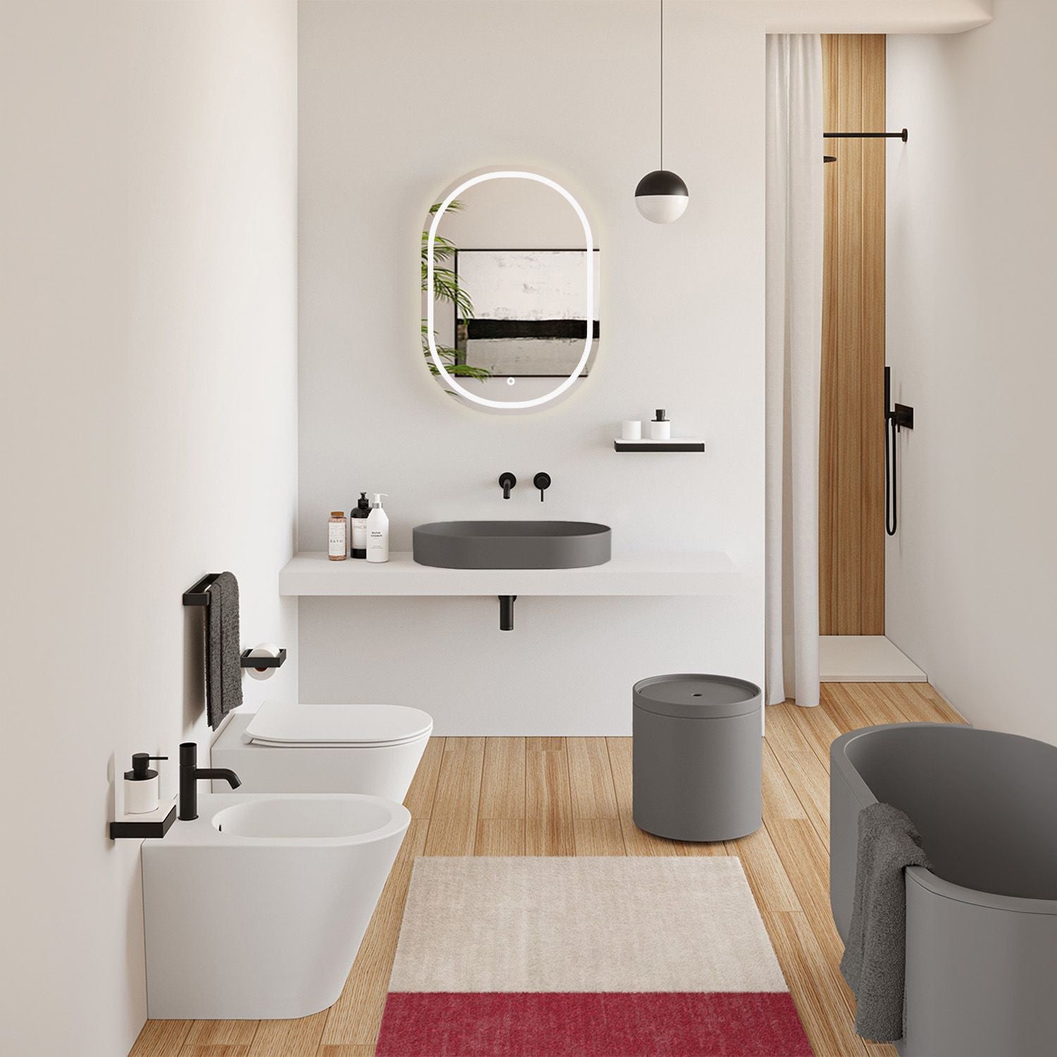 Lavoar pentru blat IRIS 71 CM GREY MATT 6