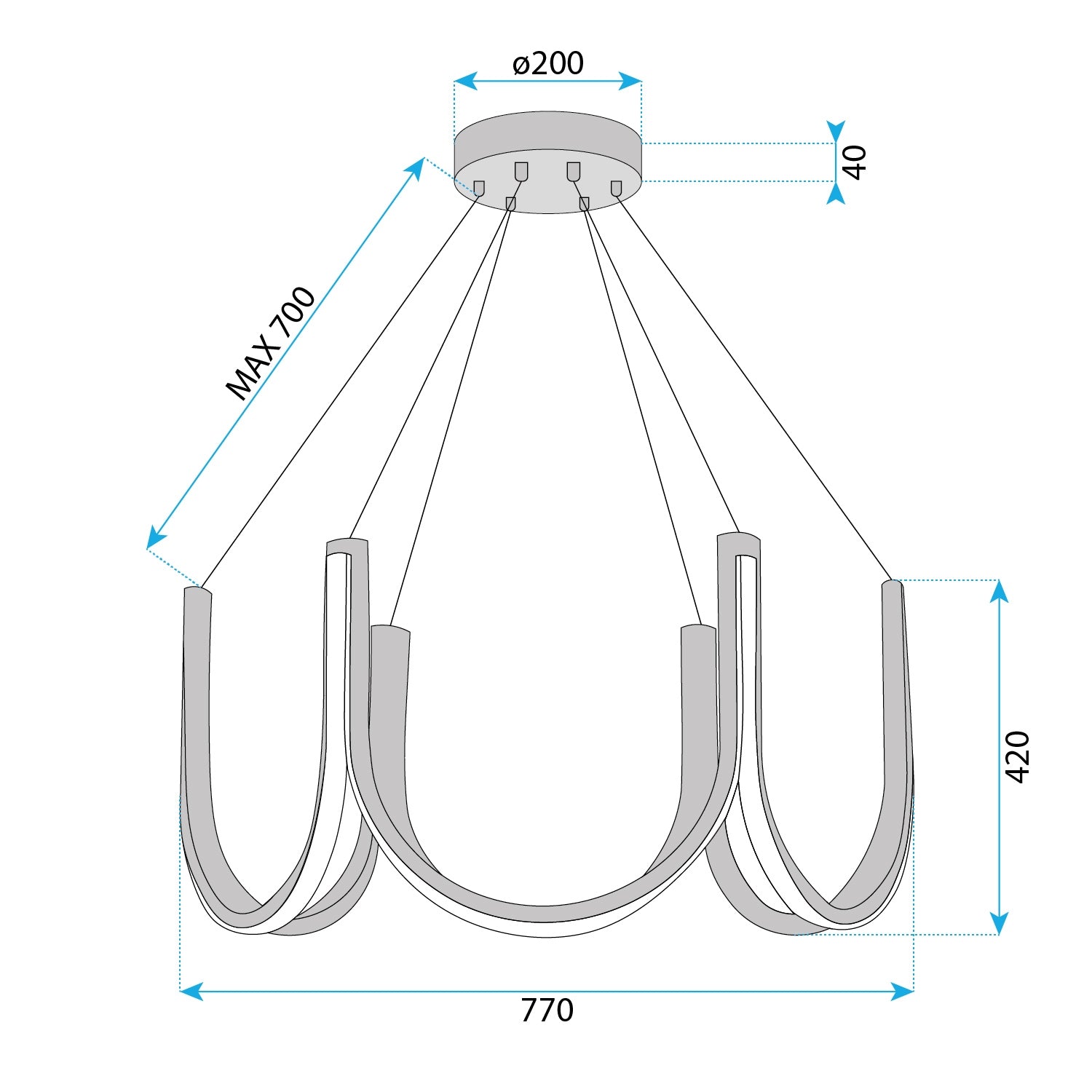 Lampă Suspendată Led App1749-cp Gold  6
